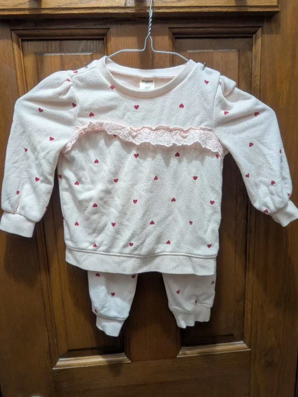 Toddler Girl Valentine sweatshirt and pant set, 18 months